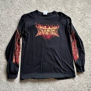 Vintage Godsmack Size M Faceless Tour Long Sleeve Black Shirt Y2k Flame 2003